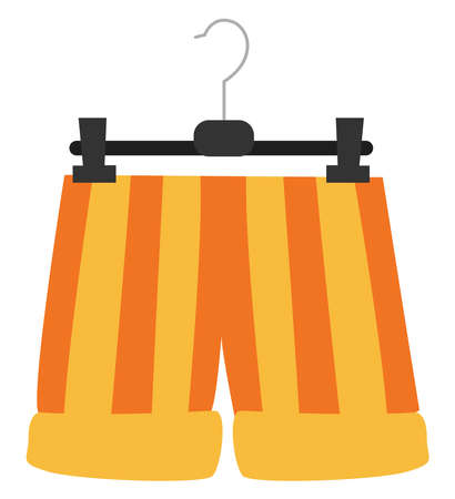 Pants on hanger, illustration, vector on white backgroundのイラスト素材