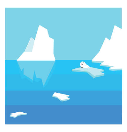 Big iceberg, illustration, vector on white backgroundのイラスト素材