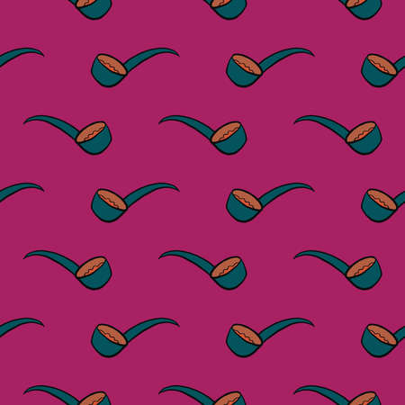 Grey ladle ,seamless pattern on pink background.のイラスト素材
