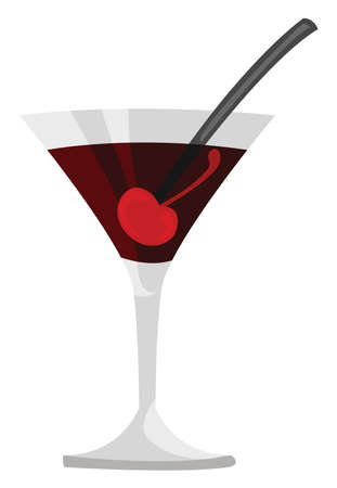 Manhattan cocktail, illustration, vector on white backgroundのイラスト素材