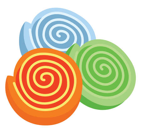 Colorful sweets, illustration, vector on white backgroundのイラスト素材