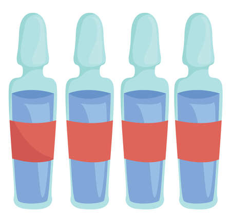 Medicine in ampoules, illustration, vector on white backgroundのイラスト素材