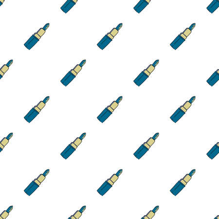 Blue lipstick ,seamless pattern on white background.のイラスト素材