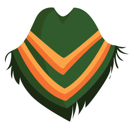 Mexican poncho, illustration, vector on white backgroundのイラスト素材