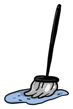 Wet mop, illustration, vector on white backgroundのイラスト素材