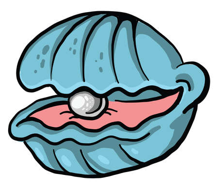 Oyster blue, illustration, vector on white backgroundのイラスト素材