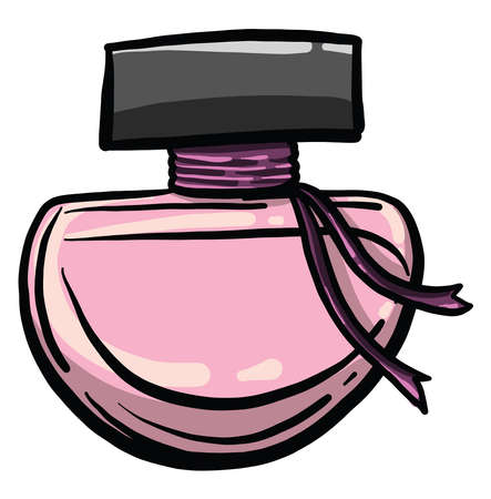 Pink perfume, illustration, vector on white backgroundのイラスト素材