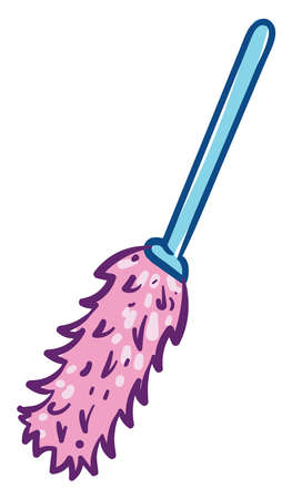 Pink duster, illustration, vector on white backgroundのイラスト素材