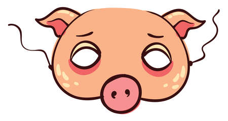 Pig mask, illustration, vector on white backgroundのイラスト素材
