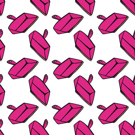 Pink dust pan ,seamless pattern on white background.のイラスト素材
