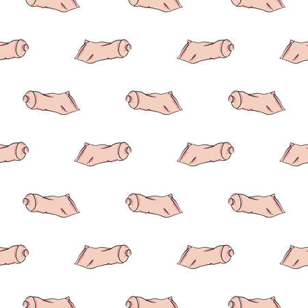 Pink paint bottle ,seamless pattern on white background.のイラスト素材