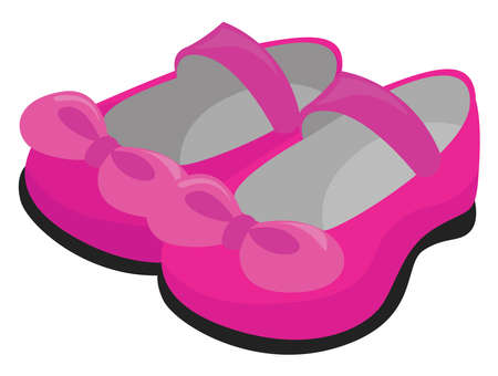 Pink shoes, illustration, vector on white backgroundのイラスト素材