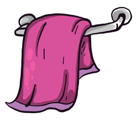 Pink towel, illustration, vector on white backgroundのイラスト素材