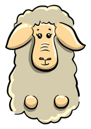 Bored ram, illustration, vector on white backgroundのイラスト素材