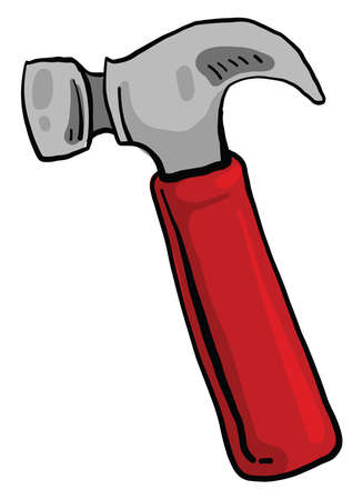 Red hammer, illustration, vector on white backgroundのイラスト素材