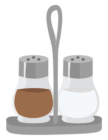 Salt and pepper, illustration, vector on white backgroundのイラスト素材
