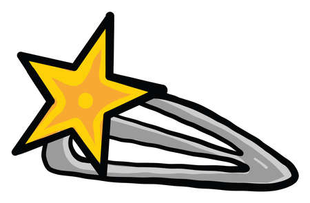 Star hairclip, illustration, vector on white backgroundのイラスト素材