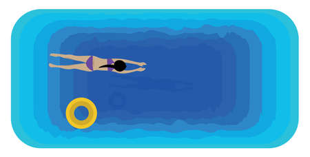 Swimming pool, illustration, vector on white backgroundのイラスト素材