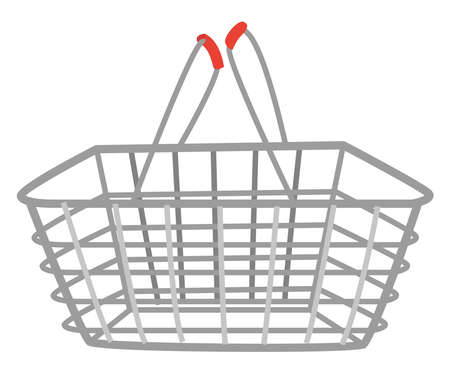 Supermarket basket, illustration, vector on white backgroundのイラスト素材