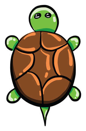 Small tortoise, illustration, vector on white backgroundのイラスト素材