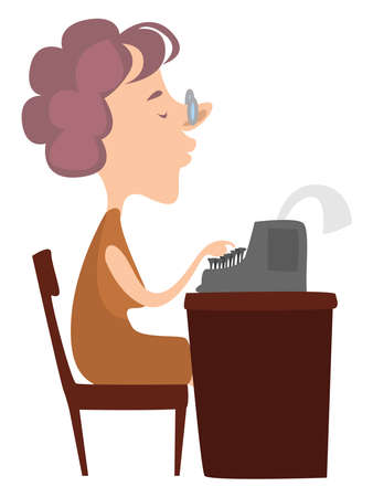 Old typewriter, illustration, vector on white backgroundのイラスト素材