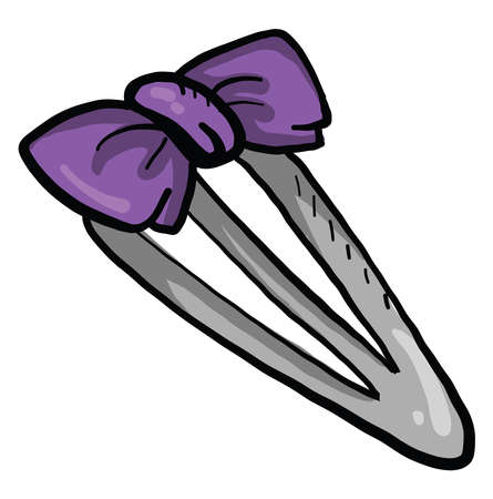 Violet hair pin, illustration, vector on white backgroundのイラスト素材