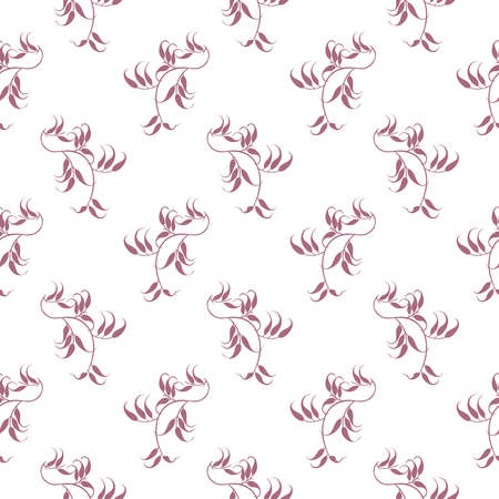 Violet plant ,seamless pattern on white background.のイラスト素材