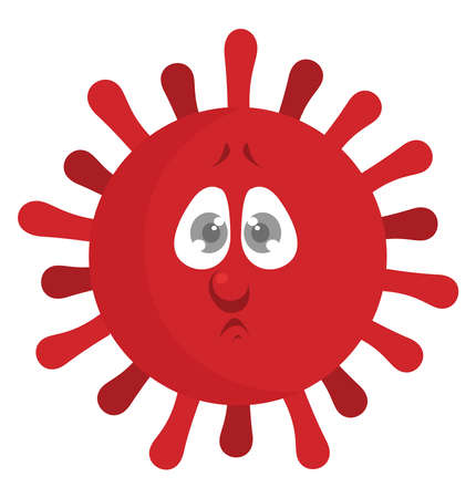 Little red virus, illustration, vector on white backgroundのイラスト素材