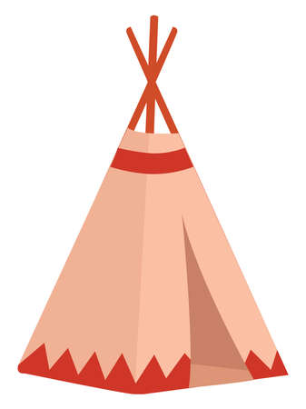 Pink wigwam, illustration, vector on white backgroundのイラスト素材