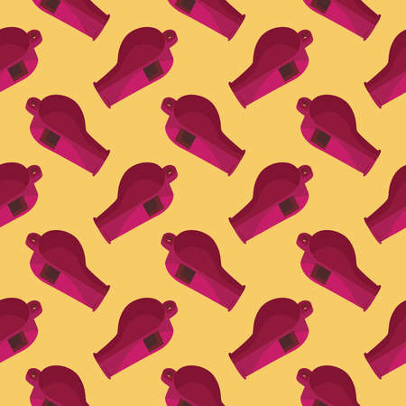 Red whistle ,seamless pattern on yellow background.のイラスト素材