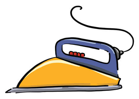 Yellow iron, illustration, vector on white backgroundのイラスト素材