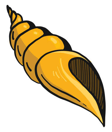 Yellow shell, illustration, vector on white backgroundのイラスト素材