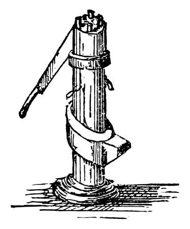 This illustration represents Jack which is a portable machine, vintage line drawing or engraving illustration.のイラスト素材