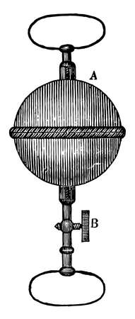 Magdeburgh Hemispheres is shown here, vintage line drawing or engraving illustration.のイラスト素材