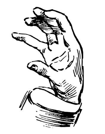 Board of Trade sign language for I will sell, vintage line drawing or engraving illustration.のイラスト素材