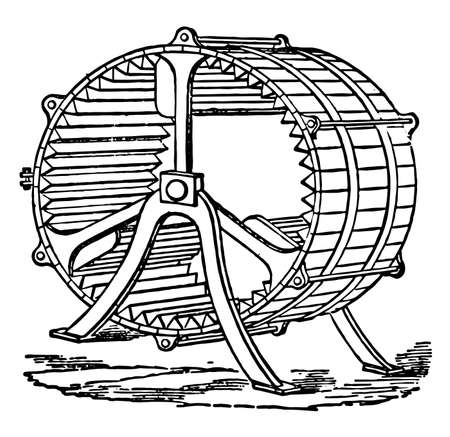 This illustration represents function of Dash Wheel, vintage line drawing or engraving illustration.のイラスト素材