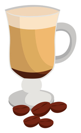 Delicious cappuccino, illustration, vector on white backgroundのイラスト素材