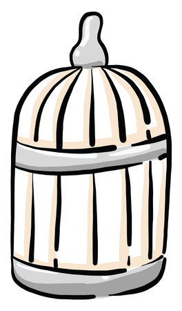 Bird house, illustration, vector on white backgroundのイラスト素材