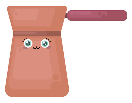 Orange coffee pot, illustration, vector on white backgroundのイラスト素材