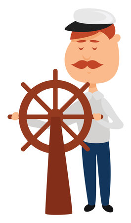 Captain of the ship, illustration, vector on white backgroundのイラスト素材