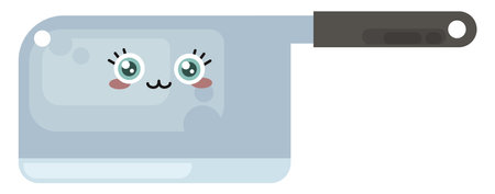 Big sharp knife, illustration, vector on white backgroundのイラスト素材