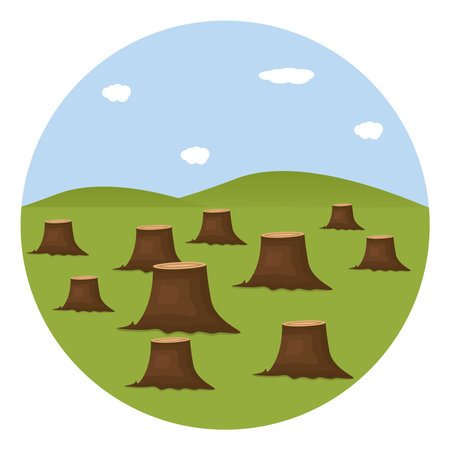 Wood cutting area,illustration, vector on white background.のイラスト素材