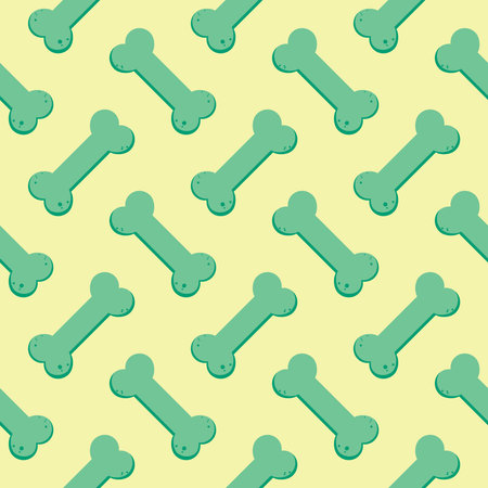 Cute bone, seamless pattern on yellow background.のイラスト素材