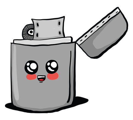 Grey lighter, illustration, vector on white backgroundのイラスト素材
