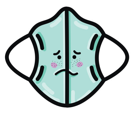 Medical mask, illustration, vector on white backgroundのイラスト素材