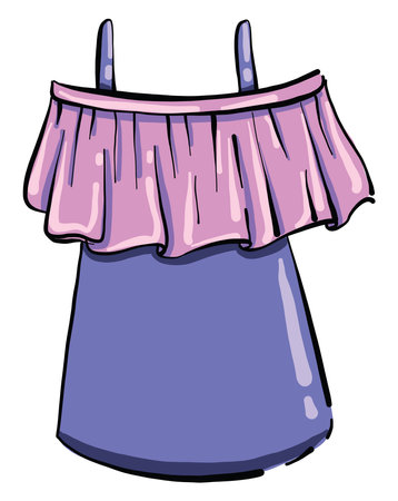 Purple blouse, illustration, vector on white backgroundのイラスト素材
