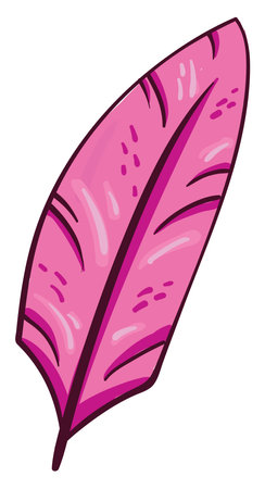 Pink feather, illustration, vector on white backgroundのイラスト素材