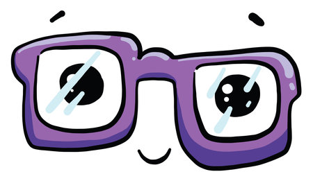 Purple glasses, illustration, vector on white backgroundのイラスト素材
