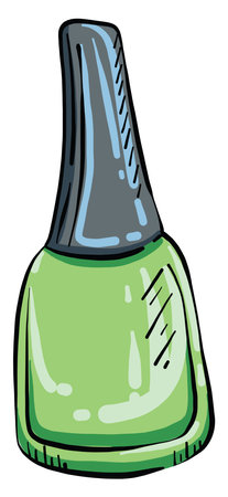 Green nailpolish, illustration, vector on white backgroundのイラスト素材