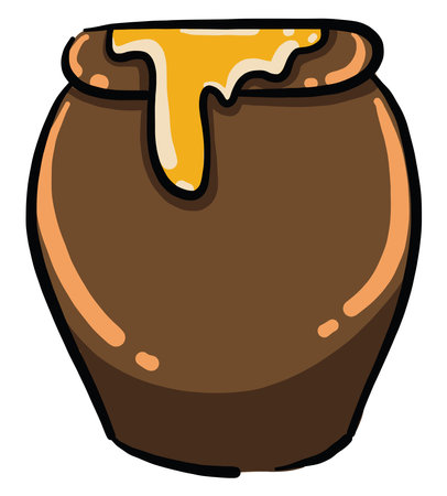 Jug with honey, illustration, vector on white backgroundのイラスト素材
